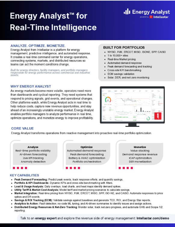 Energy Analyst data sheet cover